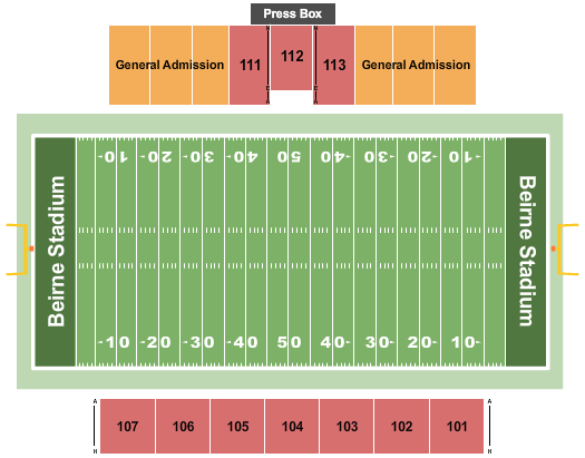 Beirne Stadium Seating Chart: Football