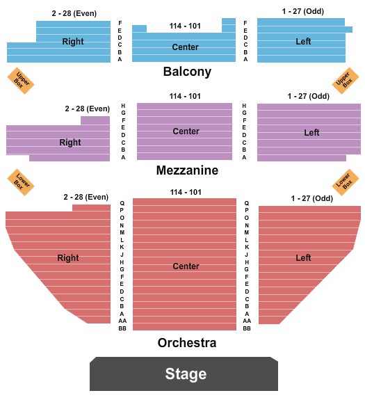 Belasco Theatre - NY Seating Chart: Endstage 1