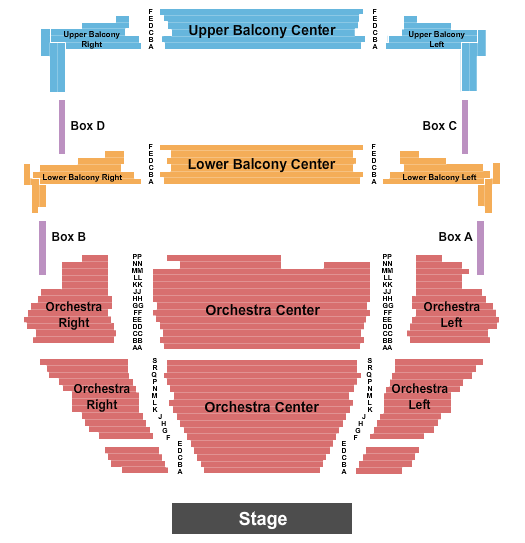 S.E. Belcher Jr. Performance Center Seating Chart: End Stage