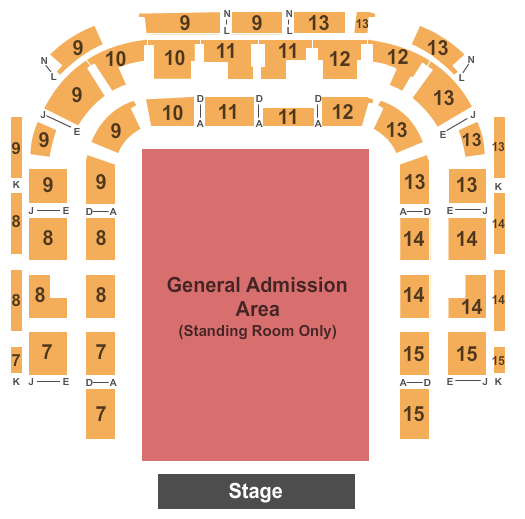 Bell Auditorium Seating Chart: Endstage GA Floor