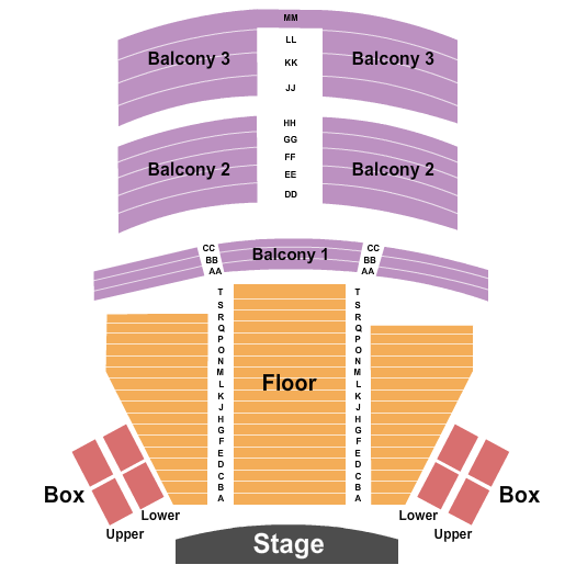 Belle Mehus Auditorium Seating Chart: End Stage