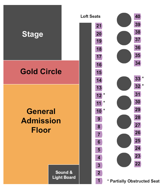 Belly Up Tavern Seating Chart: GA/Gold Circle/Loft