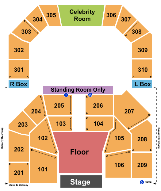 Belterra Casino Resort Seating Chart: End Stage