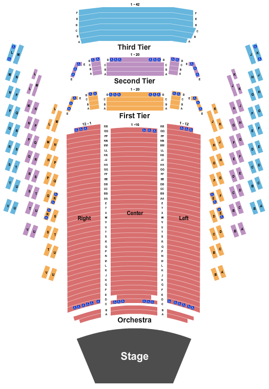 Benaroya Hall - S. Mark Taper Foundation Auditorium Seating Chart: End Stage