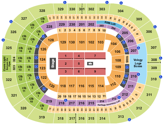 Benchmark International Arena Seating Chart: Endstage 6
