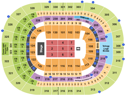 Benchmark International Arena Seating Chart: Endstage 7