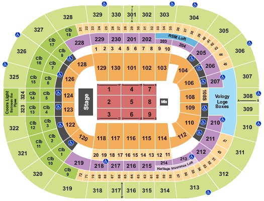 Benchmark International Arena Seating Chart: Endstage 7