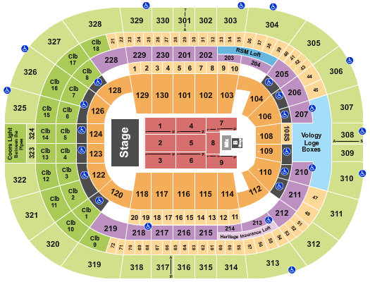 Benchmark International Arena Seating Chart: Endstage with B Stage