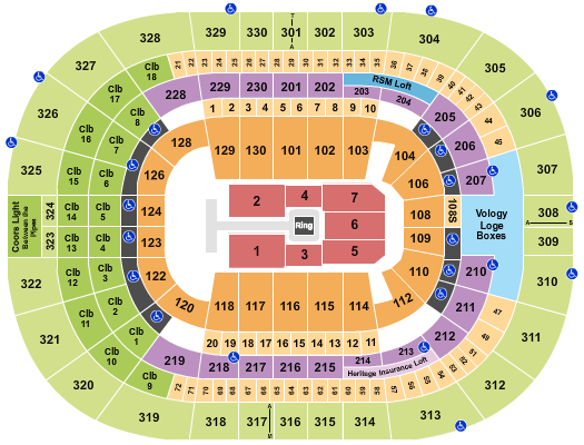 Benchmark International Arena Seating Chart: WWE2