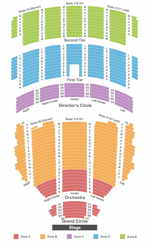 Benedum Interactive Seating Chart