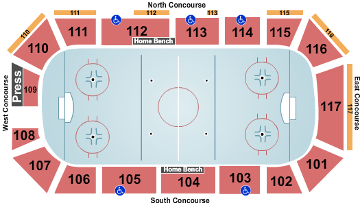 Bentley Arena Seating Chart: Hockey