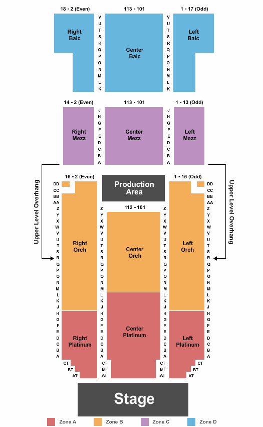 Bergen Performing Arts Center Seating Chart: Endstage 2 - 2018
