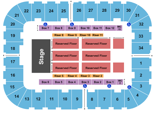 Berglund Center Coliseum Seating Chart: Endstage 2