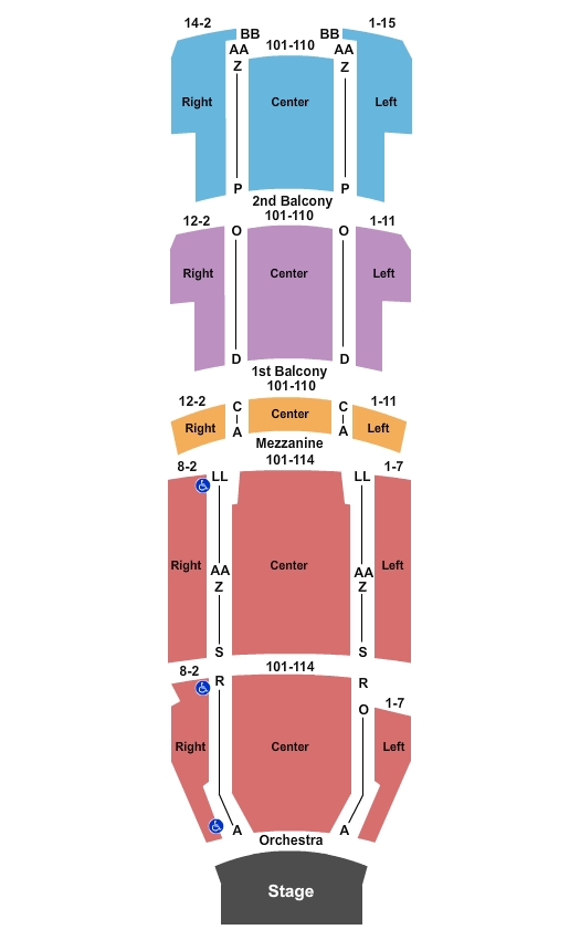 Calderwood Pavilion Seating Chart
