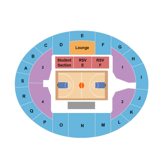 Bernard G. Johnson Coliseum Seating Chart: Basketball