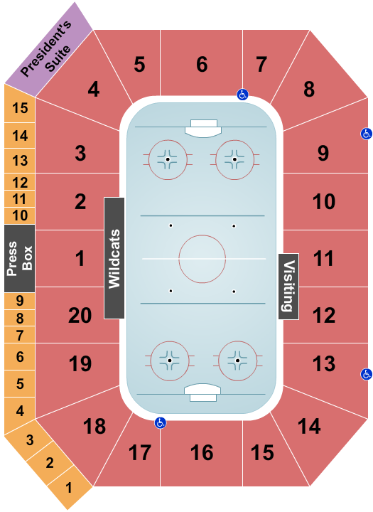 Berry Events Center Seating Chart: Hockey