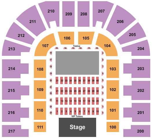 Bert Ogden Arena Seating Chart: Endstage Tables 2