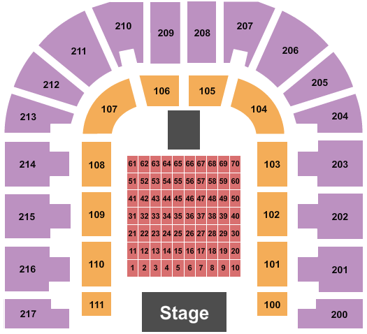 Bert Ogden Arena Seating Chart: Endstage Tables 3