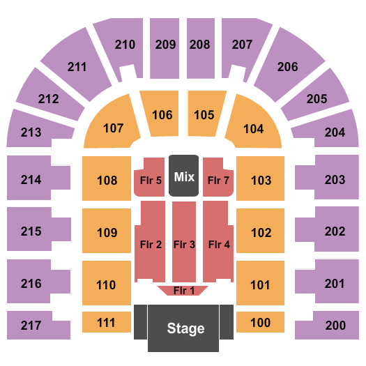 Bert Ogden Arena Seating Chart: End Stage