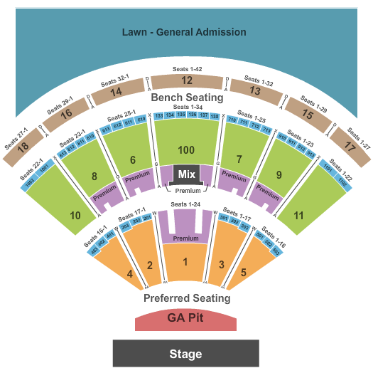 Bethel Woods Center For The Arts Seating Chart: Endstage GA Pit