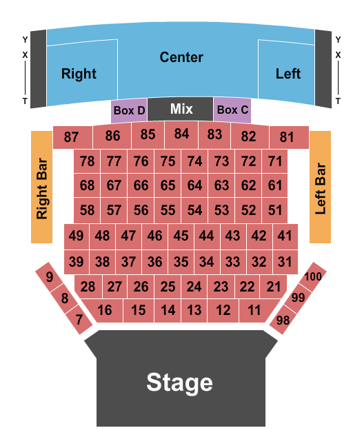 Bethesda Theatre Seating Chart: End Stage