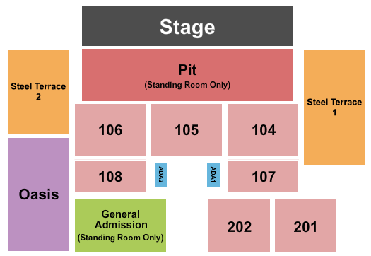 Bethlehem Musikfest - Wind Creek Steel Stage Seating Chart: End Stage Pit 3
