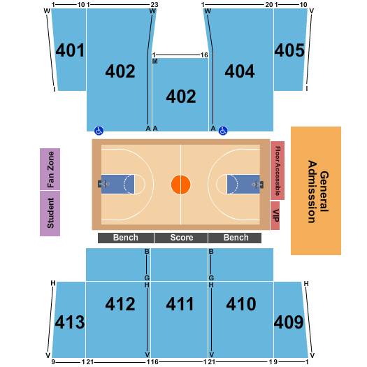 Betty Engelstad Sioux Center Seating Chart: Basketball