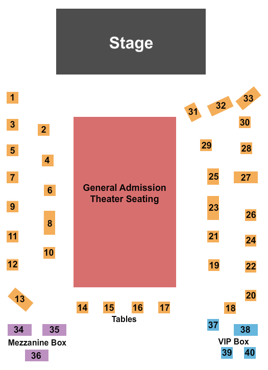 Bijou Theatre - CT Seating Chart: Endstage GA