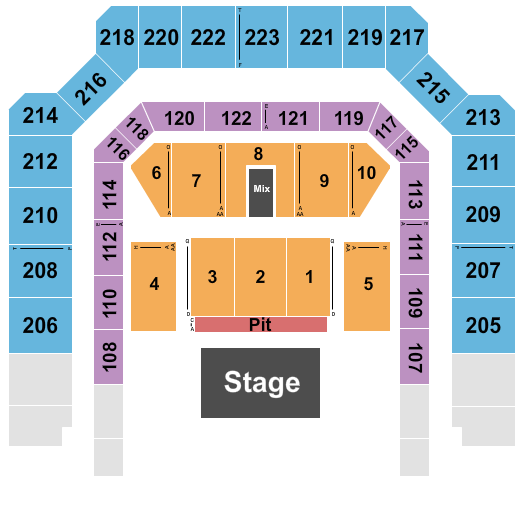 Bill Graham Civic Auditorium Seating Chart: Endstage Pit 5