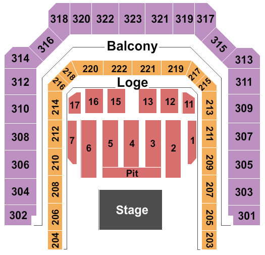 Bill Graham Civic Auditorium Seating Chart: Endstage Pit
