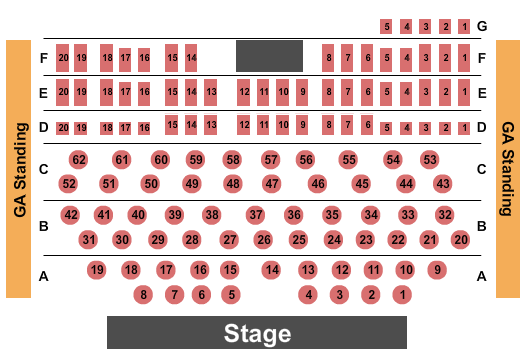 Billy Bobs Seating Chart: Endstage Tables 2