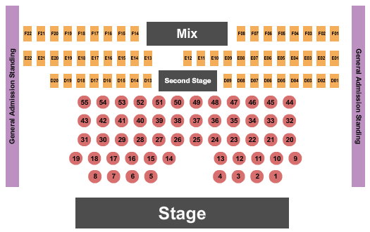 Billy Bobs Seating Chart: Endstage Tables