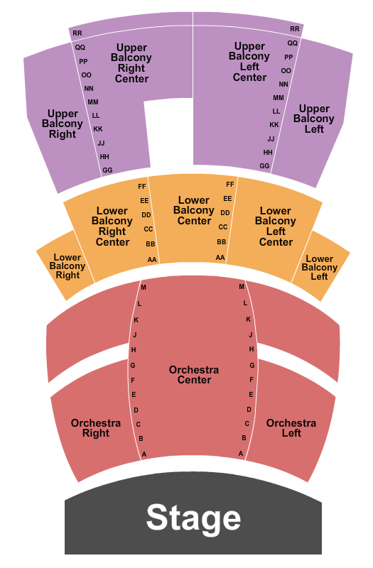 Bing Crosby Theater Seating Chart: Endstage 2