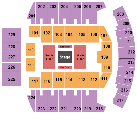 Bismarck Event Center Seating Chart: Center Stage 1