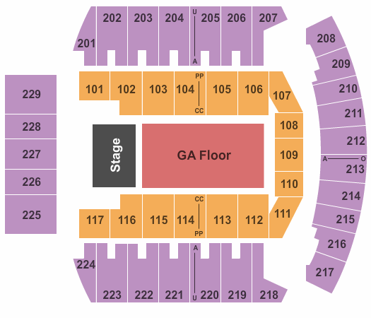 Bismarck Event Center Seating Chart: Endstage GA Floor