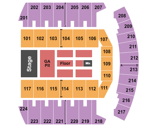 Bismarck Event Center Seating Chart: Endstage GA Pit