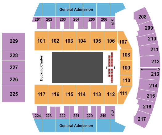 Bismarck Event Center Seating Chart: Rodeo w/ Tables 2