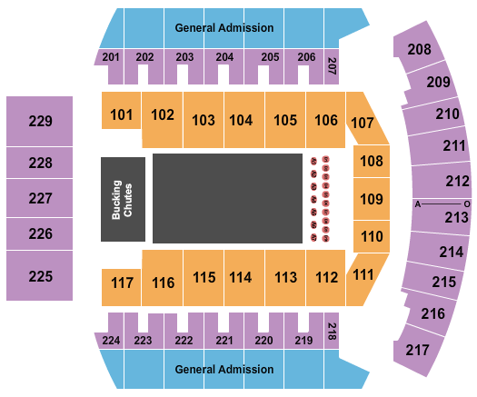 Bismarck Event Center Seating Chart: Rodeo w/ Tables