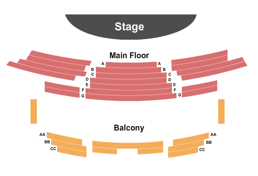 Black Ensemble Theater Seating Chart: End Stage