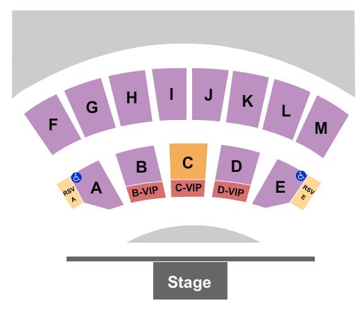 Black Oak Amphitheater Seating Chart: End Stage 3