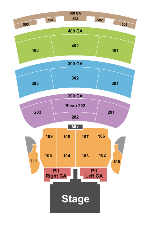 BleauLive Theater At Fontainebleau Las Vegas Seating Chart: Endstage GA Pits w/ Catwalk 2
