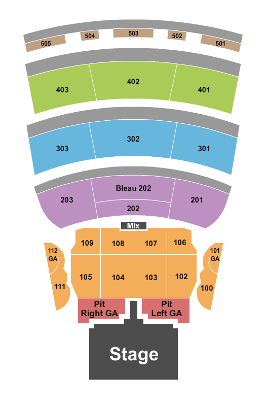 BleauLive Theater At Fontainebleau Las Vegas Seating Chart: Endstage GA Pits w/ Catwalk 3