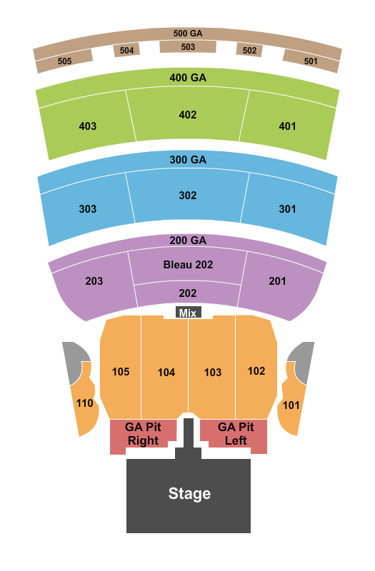 BleauLive Theater At Fontainebleau Las Vegas Seating Chart: Endstage GA Pits w/ Catwalk