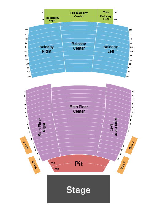 Bloomington Center For The Performing Arts Seating Chart: Endstage Box/PIT