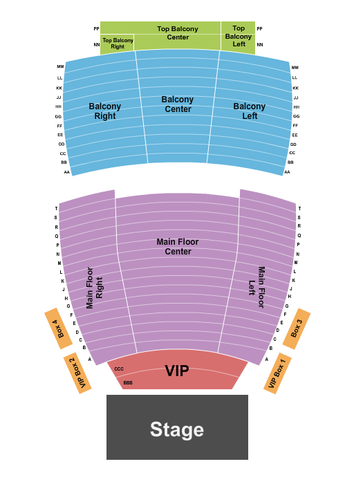 Bloomington Center For The Performing Arts Seating Chart: Endstage w/ VIP