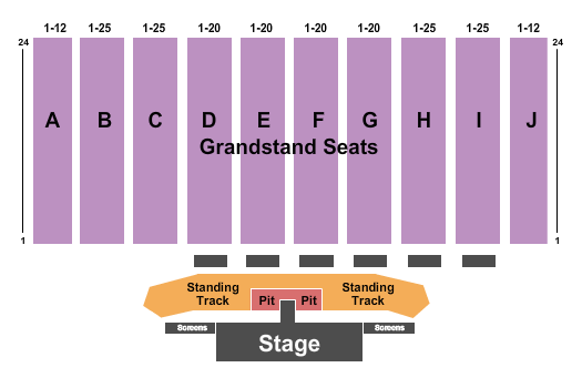 Bloomsburg Fair Seating Chart: Catwalk with PIT