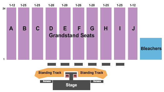 Bloomsburg Fair Seating Chart: GA T-Stage w/ Pits