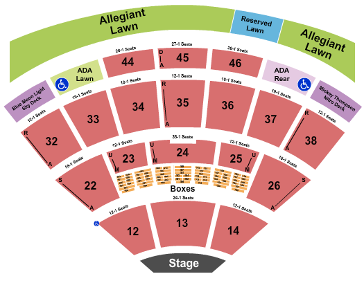 Blossom Music Center Seating Chart: Endstage 2
