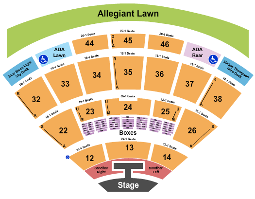 Blossom Music Center Seating Chart: Kenny Chesney 2024