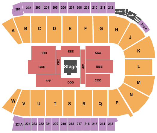 Blue Arena At The Ranch Events Complex Seating Chart: Center Stage